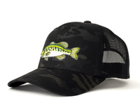 LARGEMOUTH BASS 6-Panel Camo Hat Black