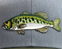 LARGEMOUTH BASS 6-Panel Curved Snapback, Richardson 112 Grey