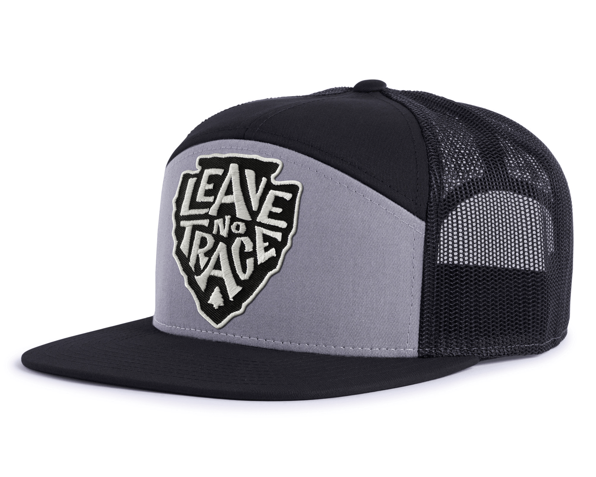 LEAVE NO TRACE 7-Panel Flat Snapback, Richardson 168 Black