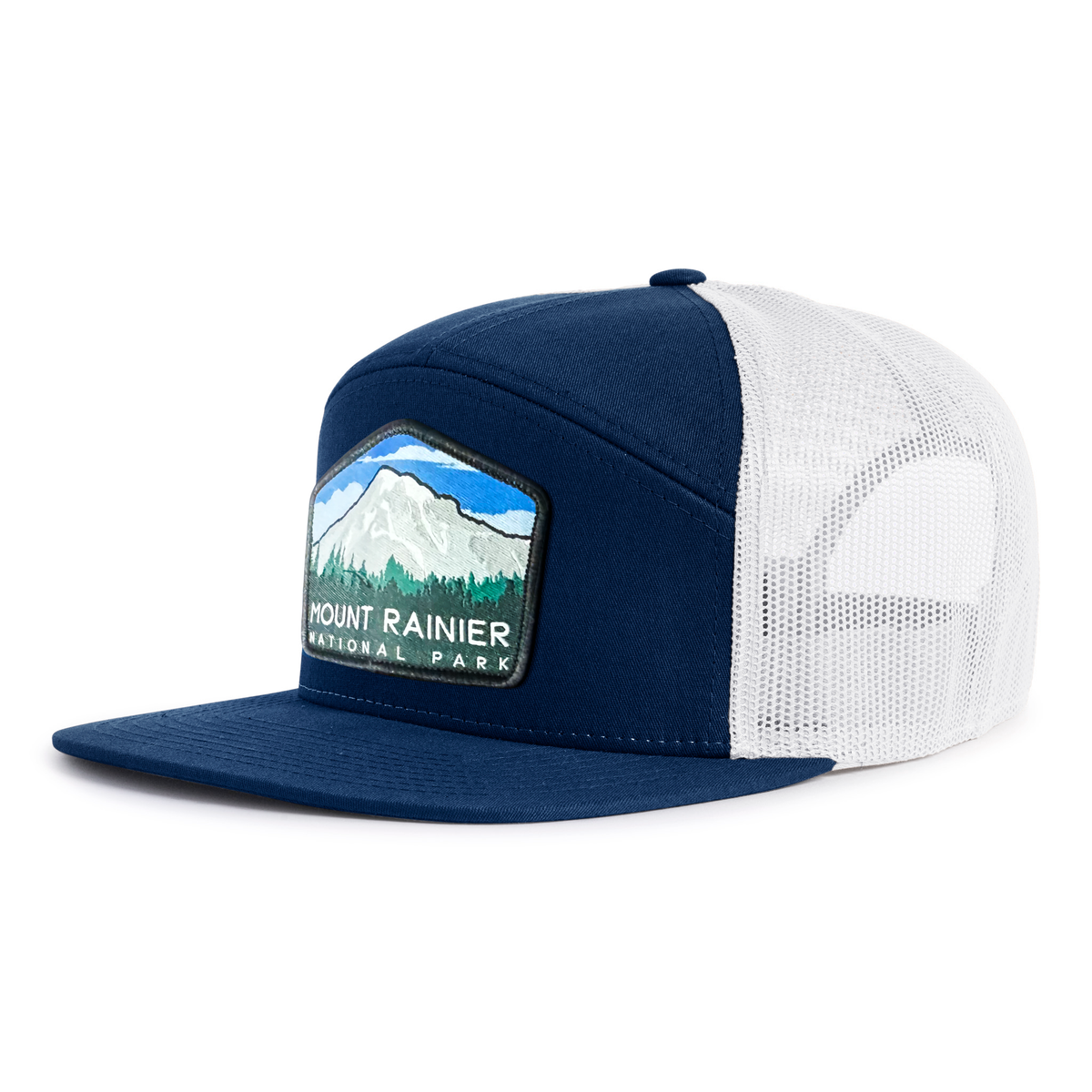 MOUNT RAINIER 7-Panel Flat Snapback, Richardson 168 Navy