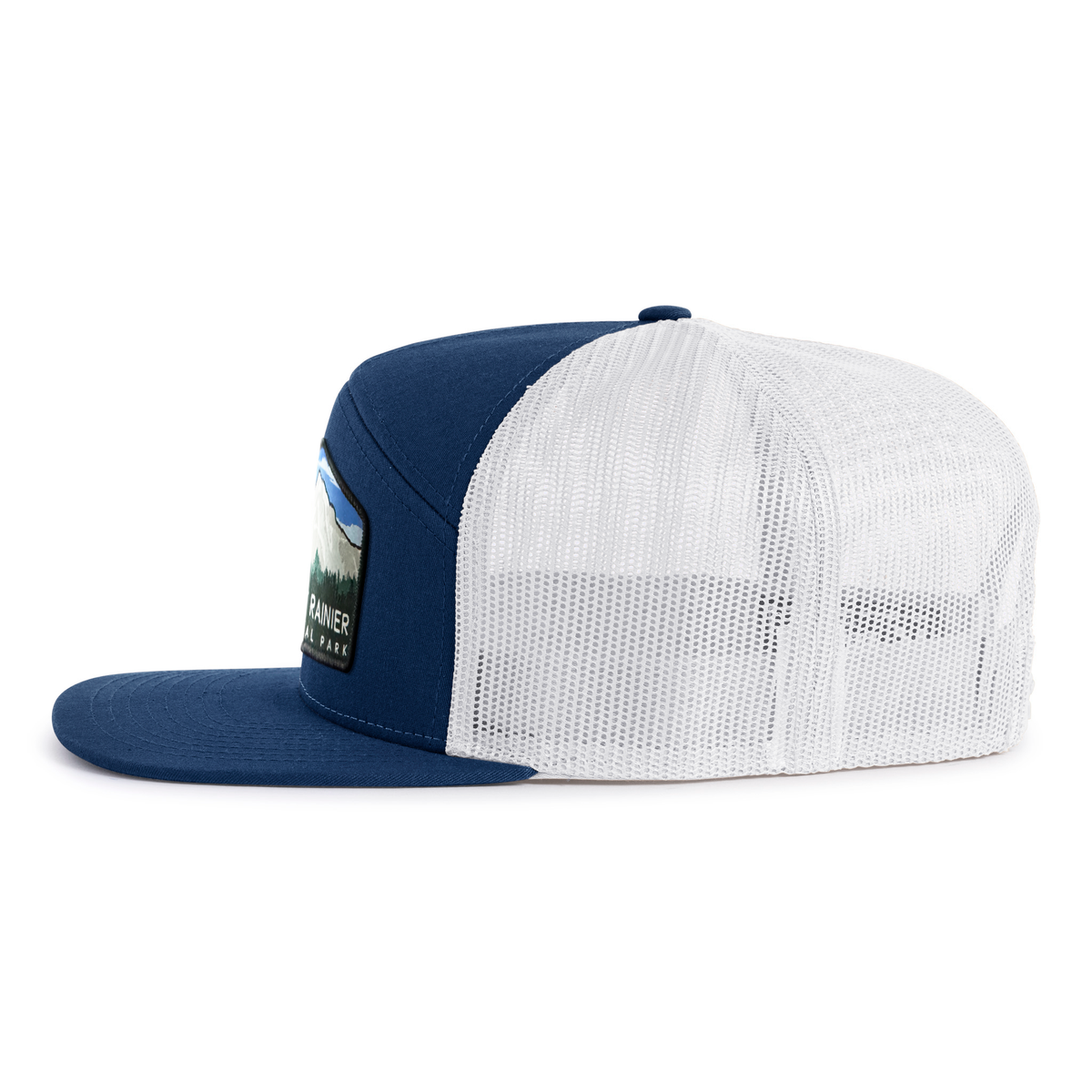 MOUNT RAINIER 7-Panel Flat Snapback, Richardson 168 Navy