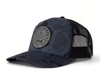 MOUNT RAINIER 5-Panel Curved Camo Hat, Richardson 112 Navy
