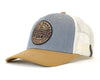 Trucker hat with 'Mount Rainier National Park' logo on a white background