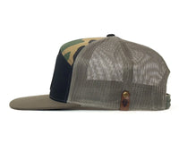 GRAND TETON WOOD 7-Panel Flat Camo Hat, Richardson 168 Black