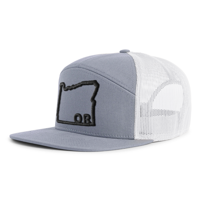 OREGON EMBROIDERY 7-Panel Flat Snapback