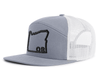 OREGON OUTLINE 7-Panel Flat Snapback, Richardson 168 Grey