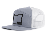 OREGON OUTLINE 7-Panel Flat Snapback, Richardson 168 Grey