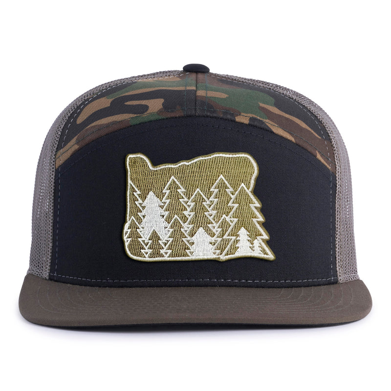 OREGON FIRS 7-Panel Flat Camo Hat