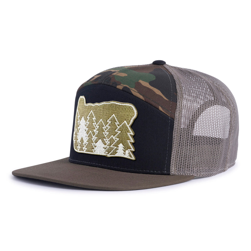 OREGON FIRS 7-Panel Flat Camo Hat