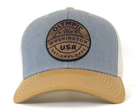 OLYMPIC WOOD 6-Panel Curved Snapback, Richardson 112 Grey