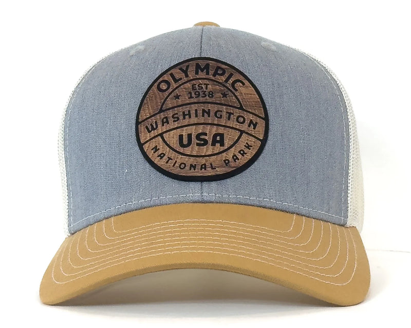 OLYMPIC WOOD 6-Panel Curved Snapback, Richardson 112 Grey