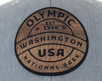 OLYMPIC WOOD 6-Panel Curved Snapback, Richardson 112 Grey