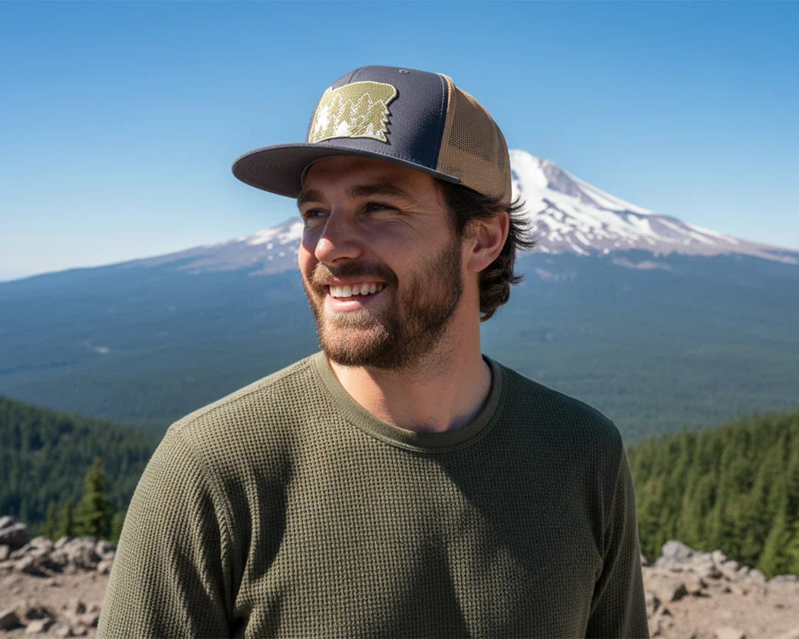 OREGON FIRS 7-Panel Flat Snapback, Richardson 168 Grey