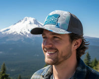 OREGON MTS. 5 - Panel Curved Camo Hat, Richardson 112 Blue - Tailgate Hats