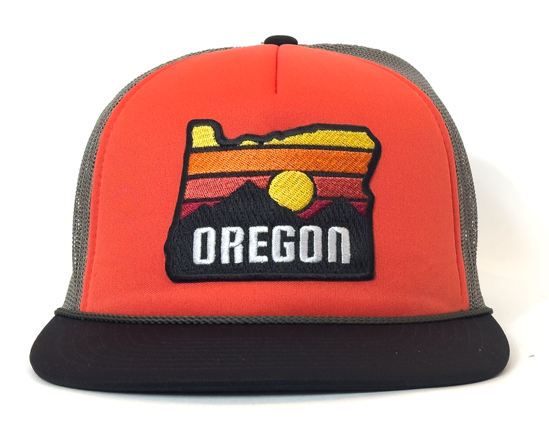 OREGON FOAMY 5-Panel Flat Snapback Orange Black