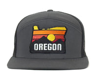 OREGON MTS 7-Panel Flat Snapback, Richardson 168 Grey