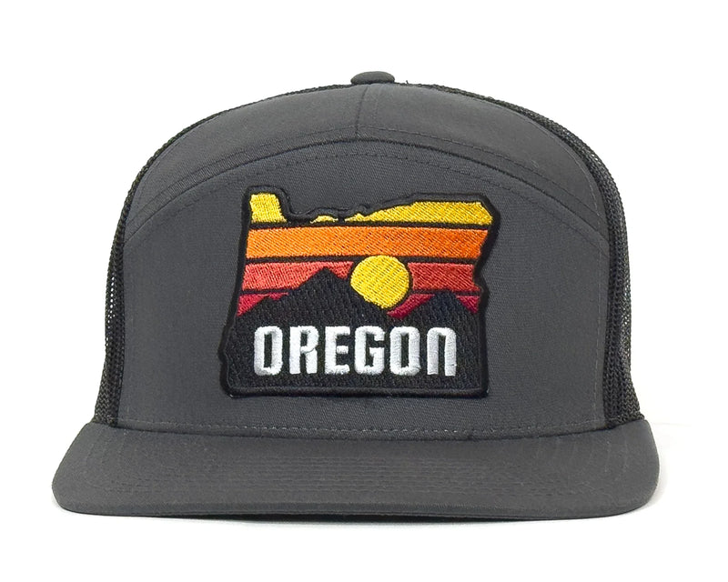 OREGON MTS 7-Panel Flat Snapback, Richardson 168 Grey