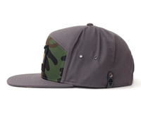 OREGON OUTLINE 7-Panel Flat Camo Strapback, Charcoal