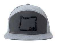 OREGON OUTLINE 7-Panel Flat Strapback, Grey