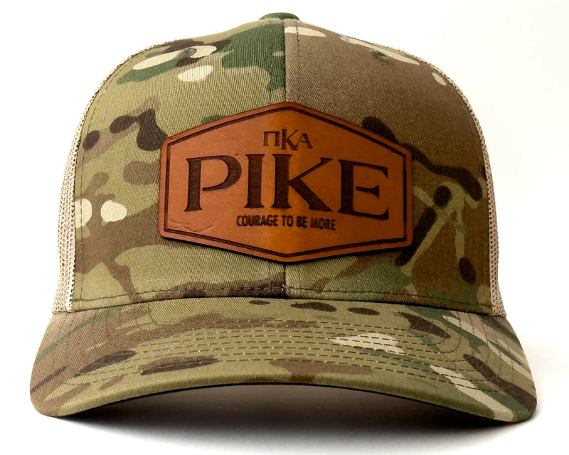 PI KAPPA ALPHA 6-Panel Camo Hat Leather Green