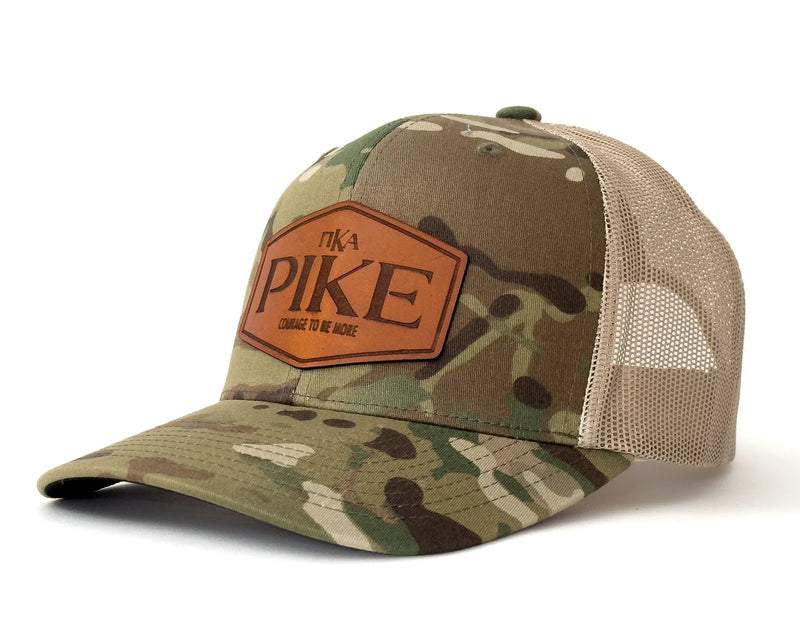 PI KAPPA ALPHA 6-Panel Camo Hat Leather Green