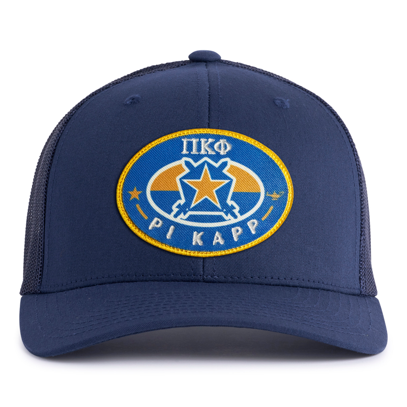 PI KAPP BADGE 6-Panel Curved Navy - Tailgate Hats