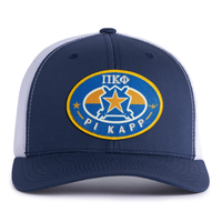 PI KAPP BADGE 6-Panel Curved Navy/White - Tailgate Hats