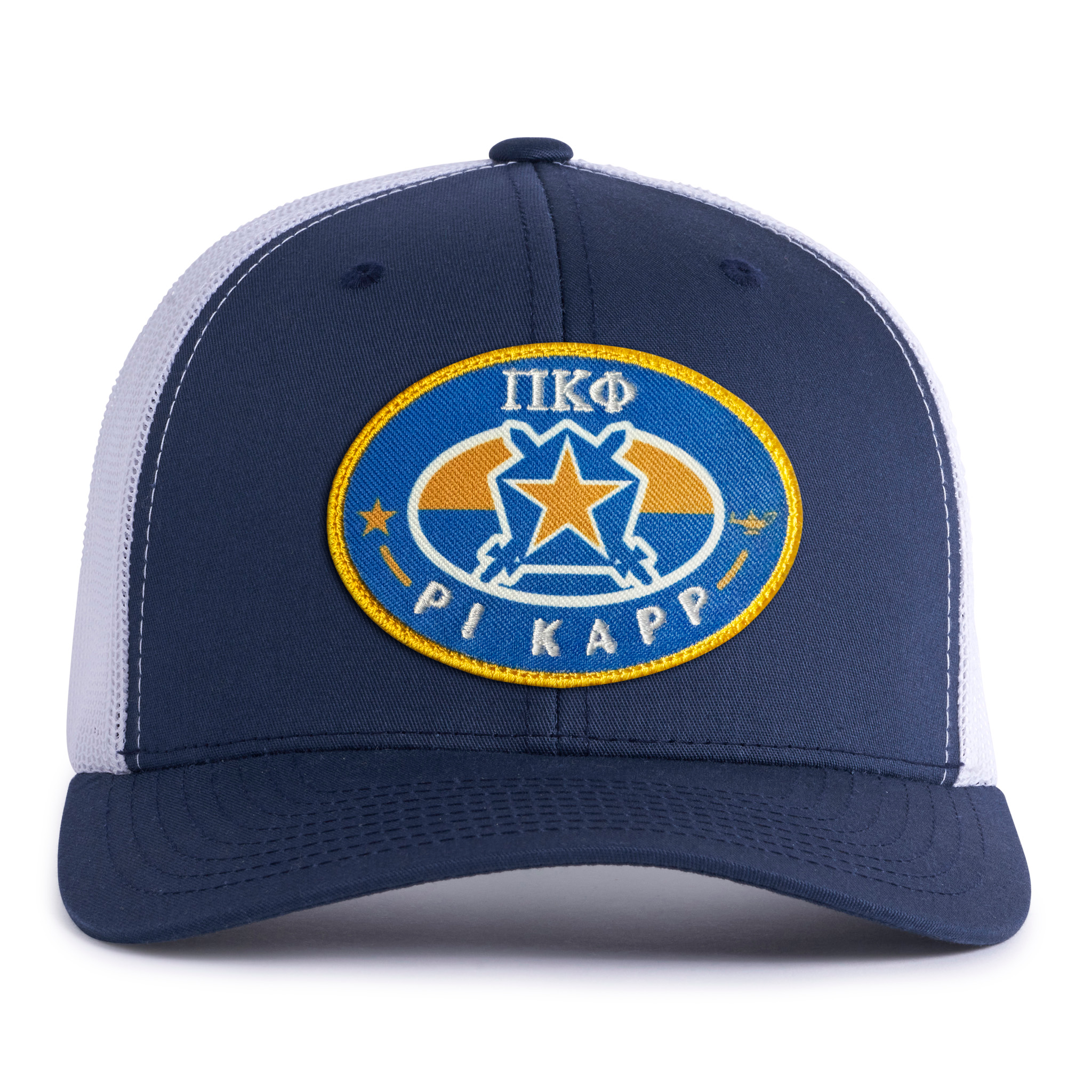 PI KAPP BADGE 6-Panel Curved Navy/White - Tailgate Hats