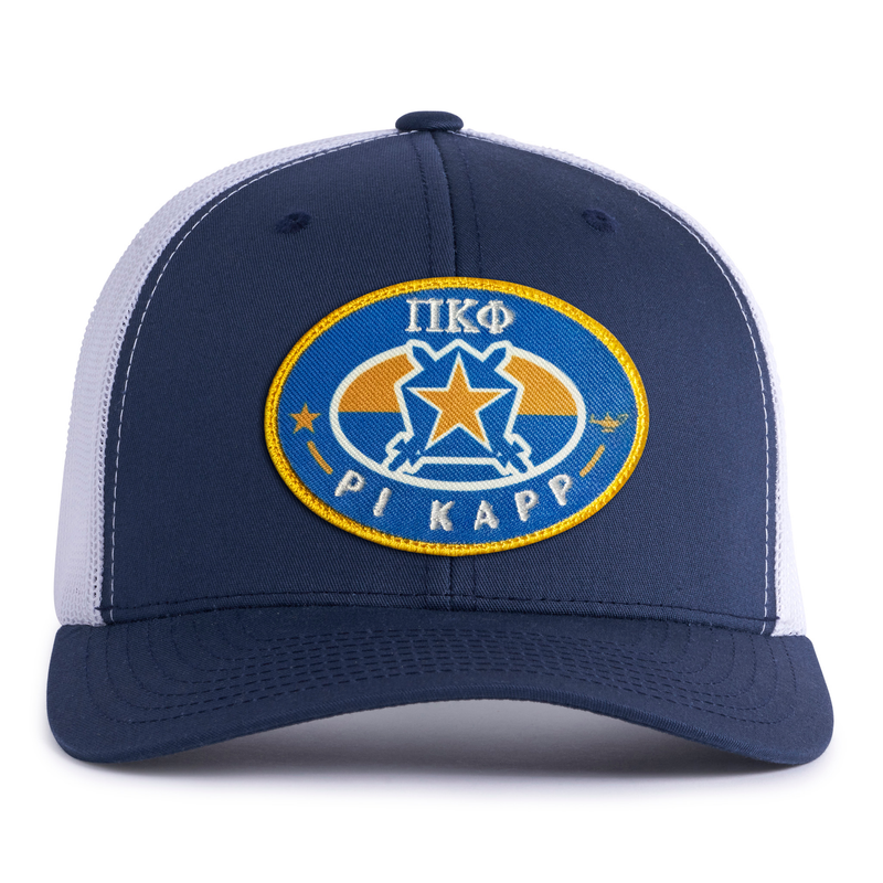 PI KAPP BADGE 6-Panel Curved Navy/White - Tailgate Hats