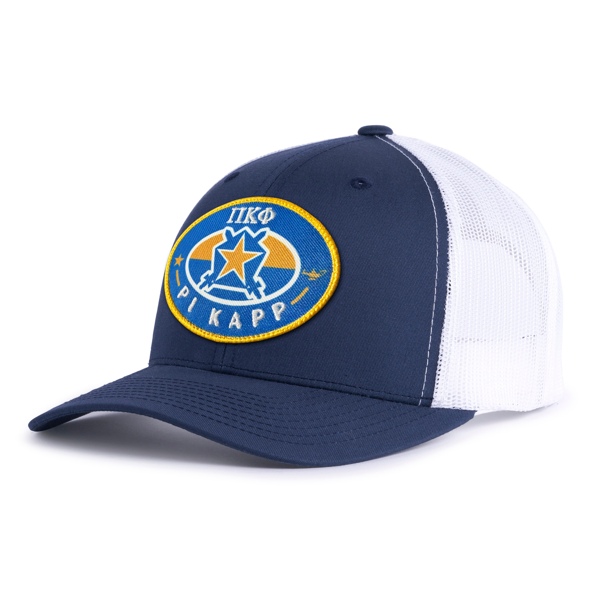 PI KAPP BADGE 6-Panel Curved Navy/White - Tailgate Hats