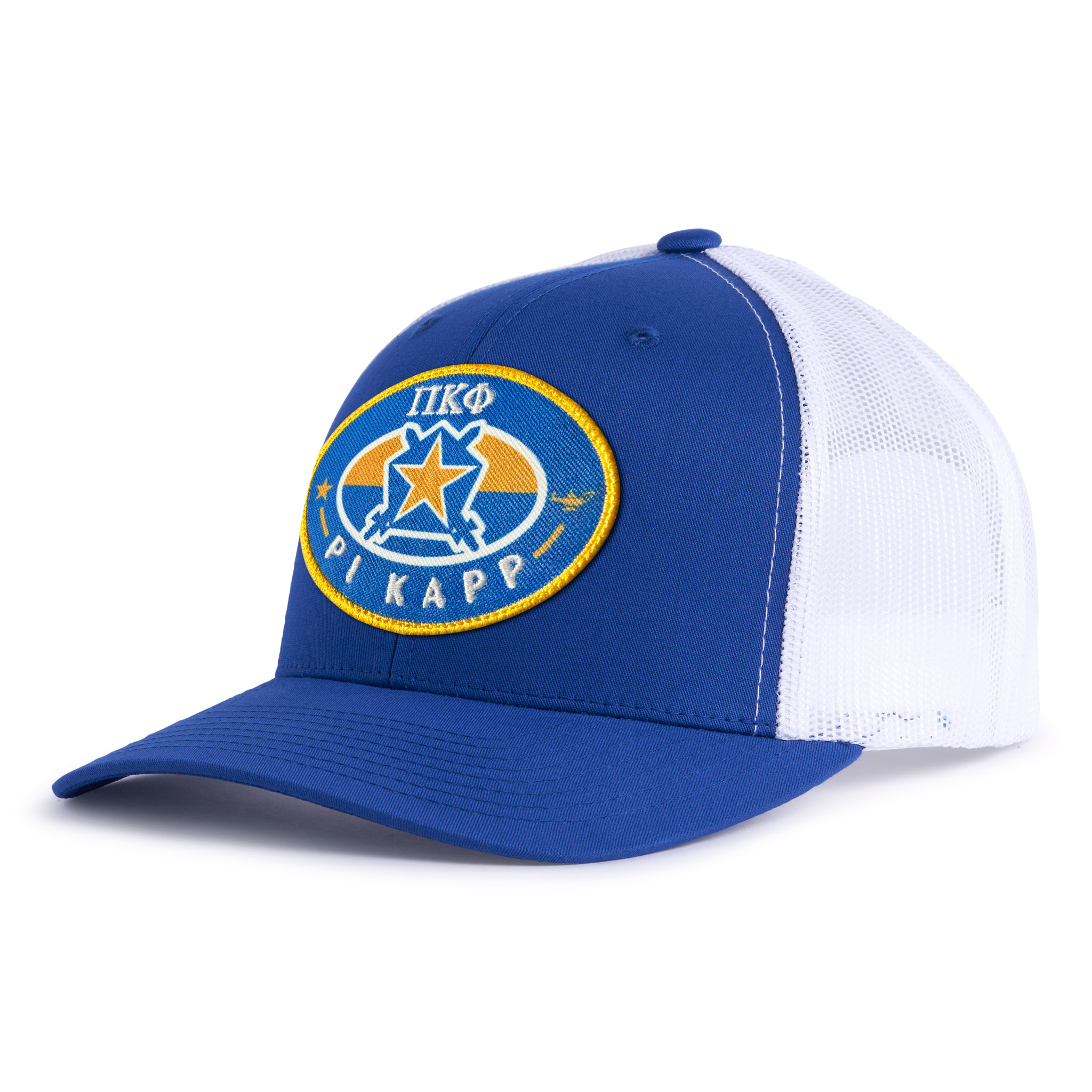 PI KAPP BADGE 6-Panel Curved Royal/White - Tailgate Hats