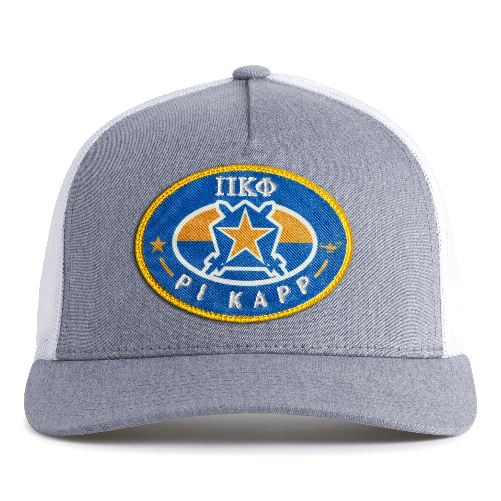 PI KAPP BADGE 5-Panel Curved Grey/White - Tailgate Hats