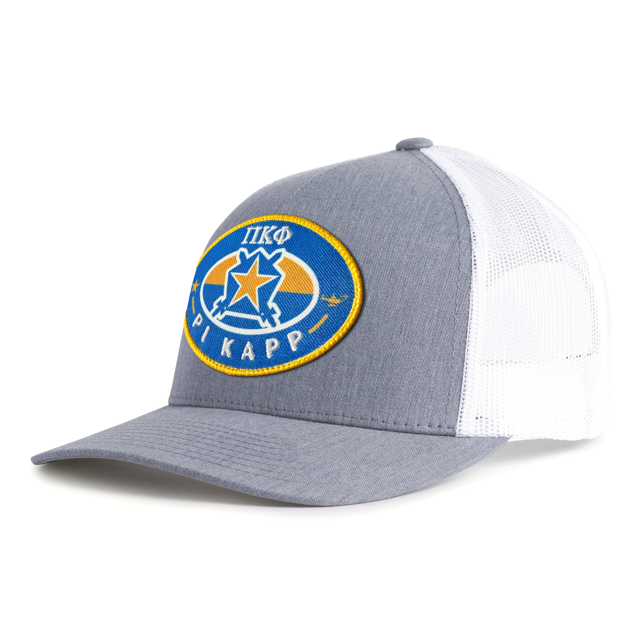 PI KAPP BADGE 5-Panel Curved Grey/White - Tailgate Hats
