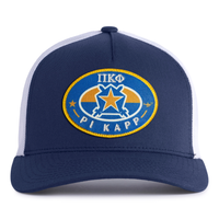 PI KAPP BADGE 5-Panel Curved Navy/White - Tailgate Hats