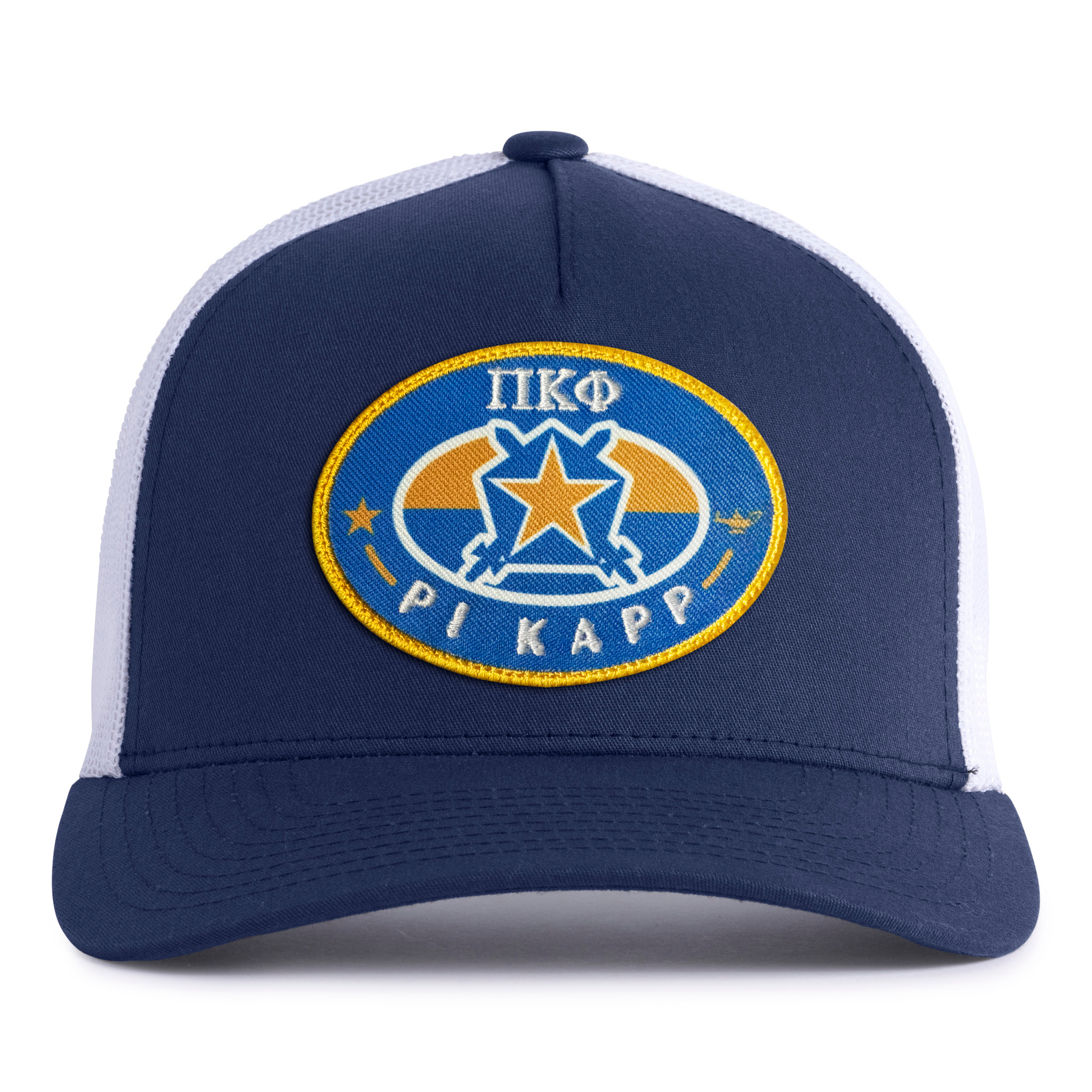 PI KAPP BADGE 5-Panel Curved Navy/White - Tailgate Hats