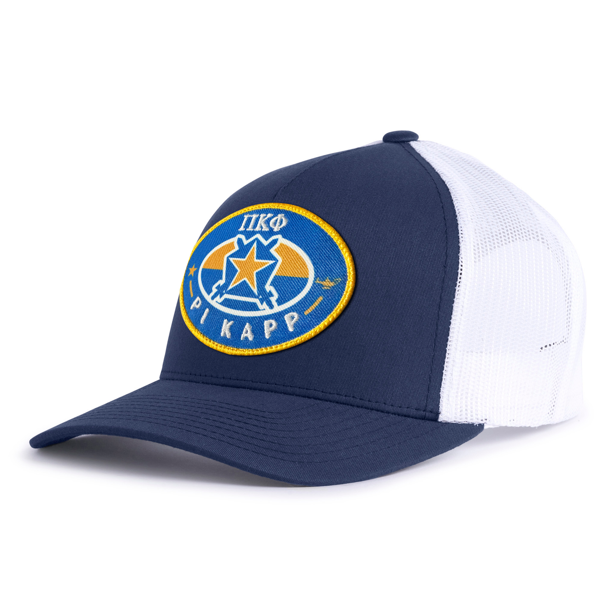 PI KAPP BADGE 5-Panel Curved Navy/White - Tailgate Hats