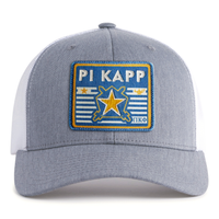 PI KAPPA PHI 6-Panel Curved Frat Hat Grey