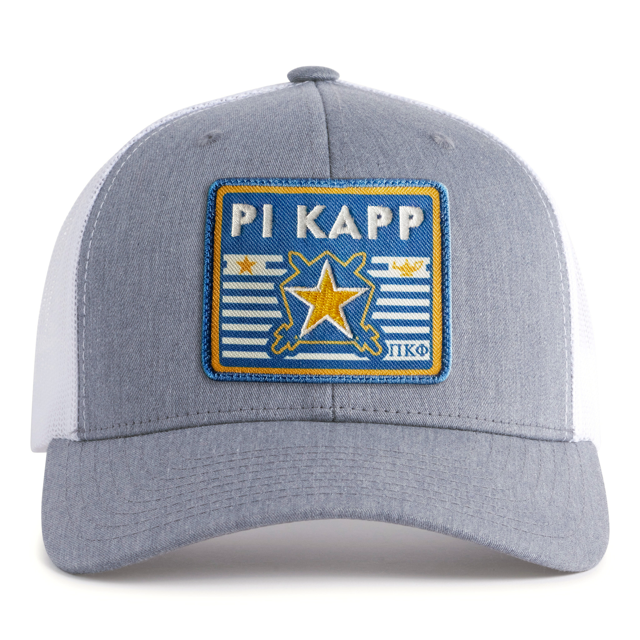 PI KAPPA PHI 6-Panel Curved Frat Hat Grey