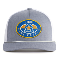 PI KAPPA PHI 5-Panel Curved Rope Hat, Richardson 112 Grey