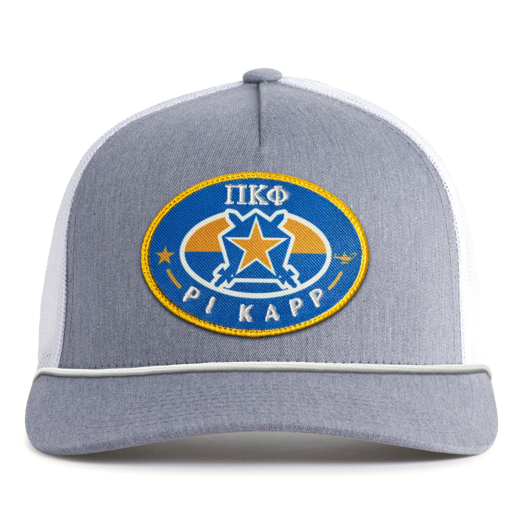 PI KAPPA PHI 5-Panel Curved Rope Hat, Richardson 112 Grey