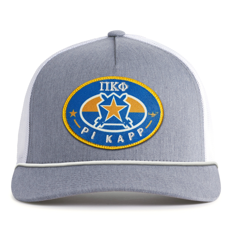 PI KAPPA PHI 5-Panel Curved Rope Hat, Richardson 112 Grey