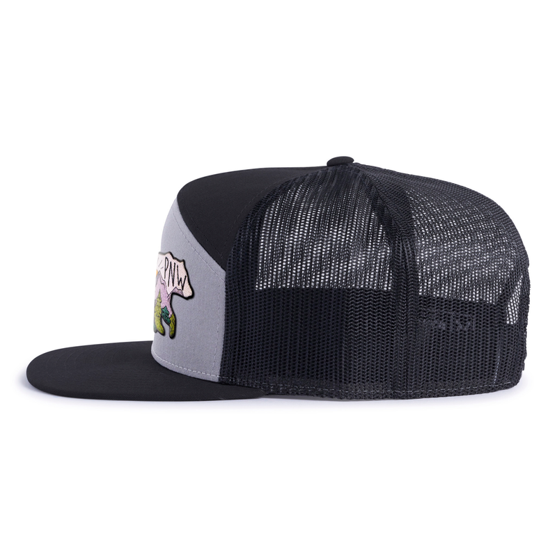 PNW BEAR 7-Panel Flat Snapback