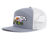 PNW BEAR 7-Panel Flat Bill Snapback, Richardson 168 Grey