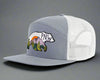 PNW BEAR 7-Panel Flat Bill Snapback, Richardson 168 Grey