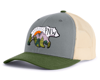 PNW BEAR 6-Panel Low-Profile Trucker, Richardson 115 Grey