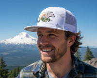 PNW BEAR 6-Panel Flat Camo Hat White