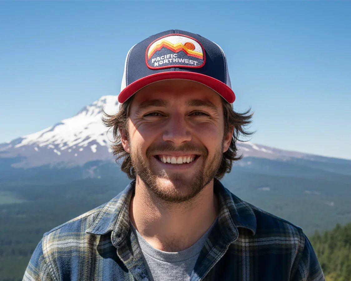 PNW PEAKS 6 - Panel Curved Snapback, Richardson 112 Navy - Tailgate Hats