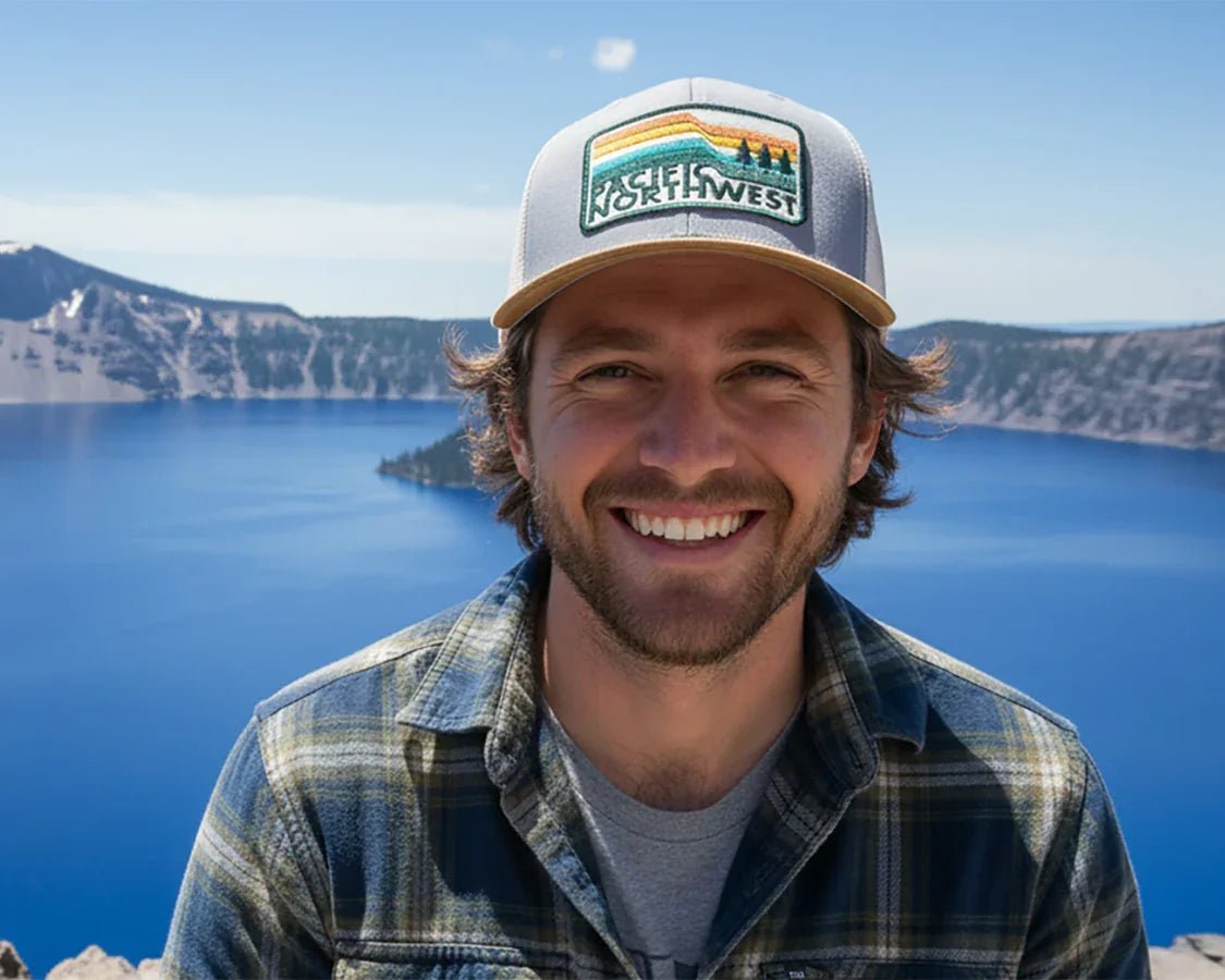 PNW WAVES 6 - Panel Curved Snapback, Richardson 112 Grey - Tailgate Hats