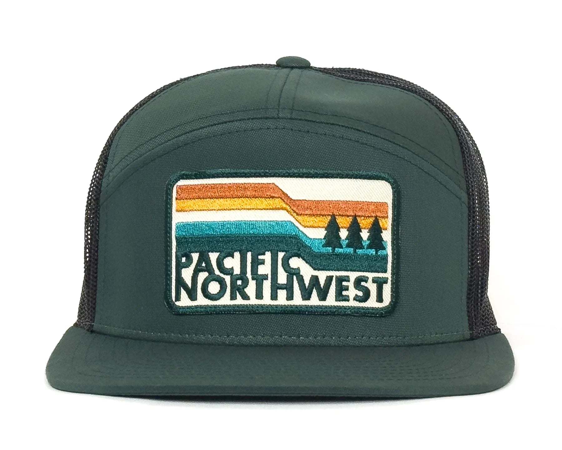 PACIFIC NORTHWEST 7-Panel Flat Bill Snapback, Richardson 168 Green