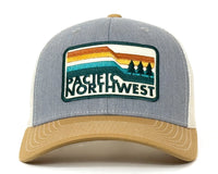 PNW WAVES 6-Panel Curved Snapback, Richardson 112 Grey
